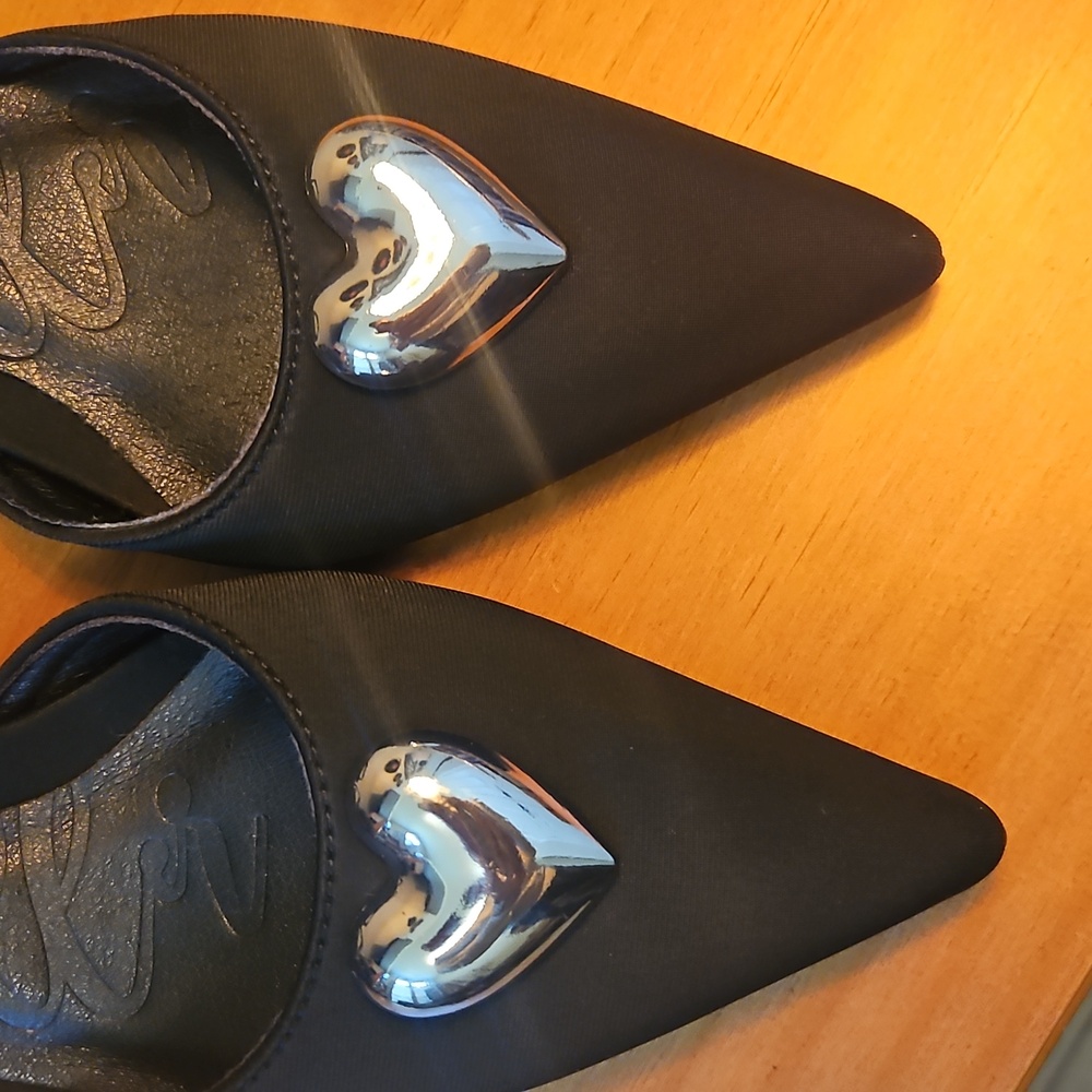 Black Slingback Heels / Oliva Miller - Picture 2 of 6